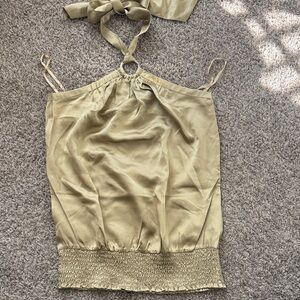 White House Black Market Gold Halter Top, NWOT
